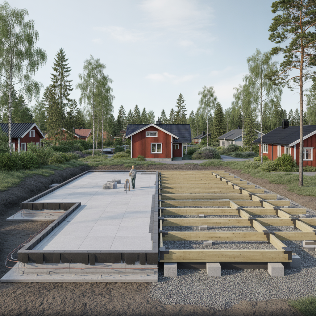 plintgrund eller platta pa mark jamforelse av kostnad och ti