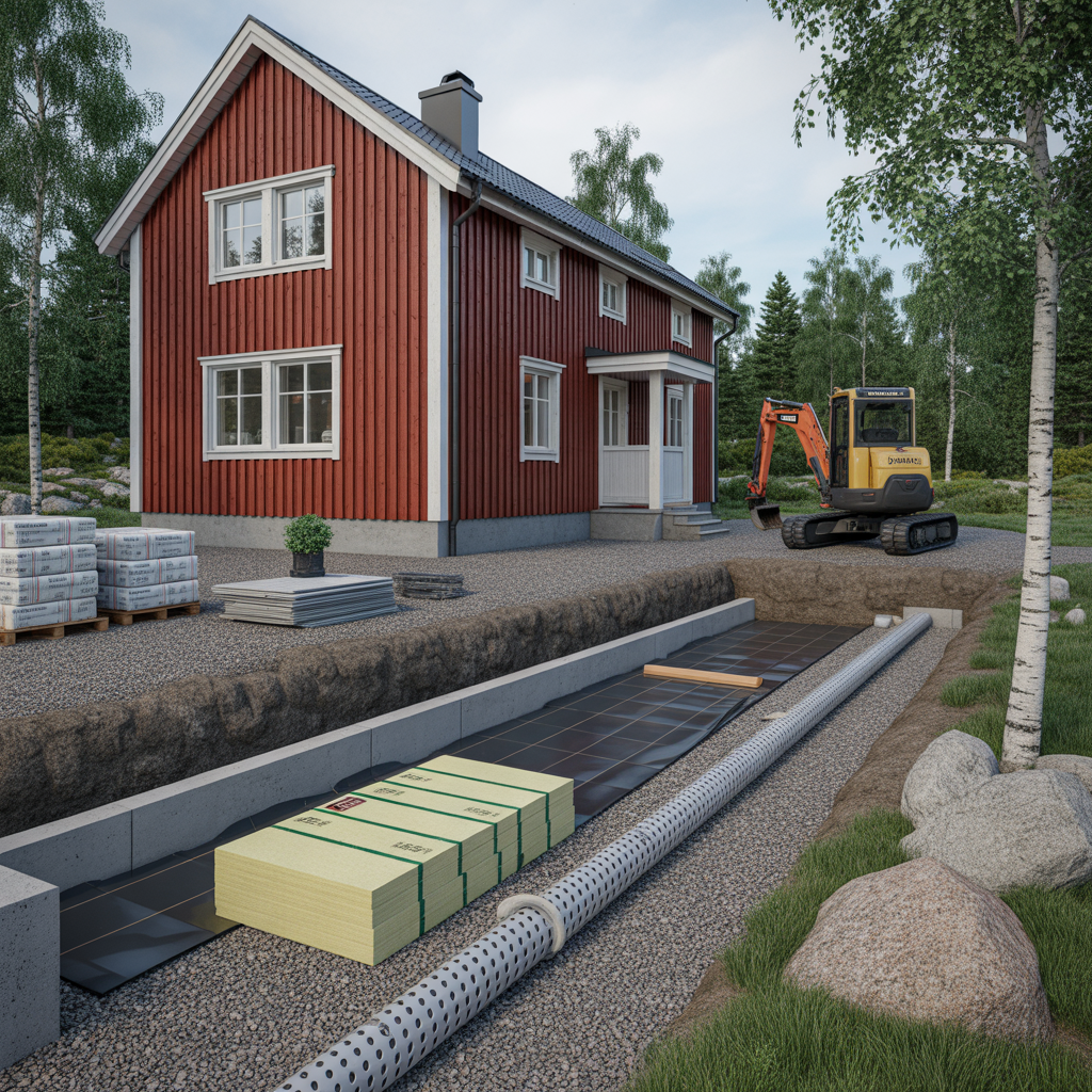 utvandig dranering av husgrund kostnad 2025 och metoder