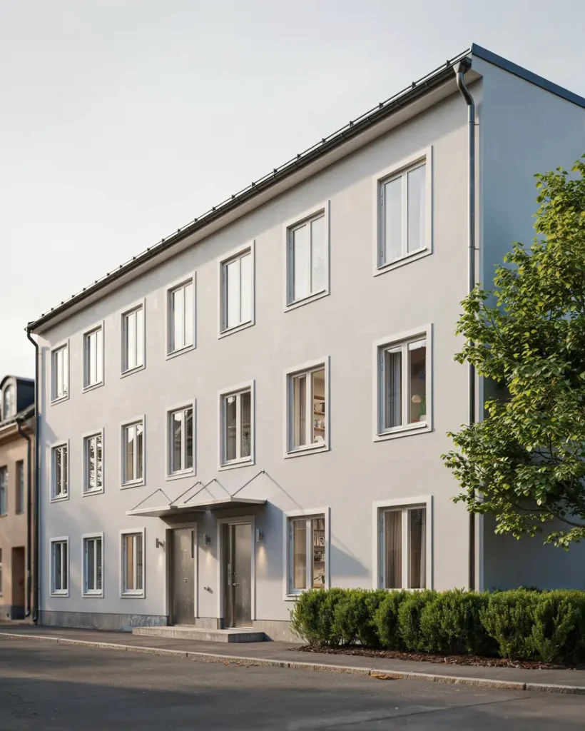 fasadrenovering med omputsning och kul rbyte i sundbyberg stockholm